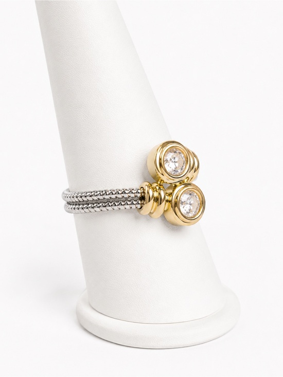Jewelry - Gold and Silver Double-Headed Crystal Accent Bracelet size 9